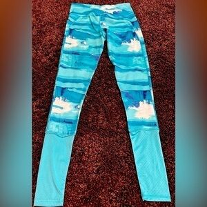 CHAMPION Small Powertrain Blue/White Multicolored Women’s Leggings EUC